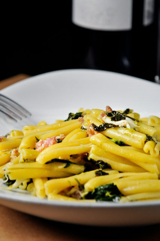 Casarecce con salsiccia e cavolo nero